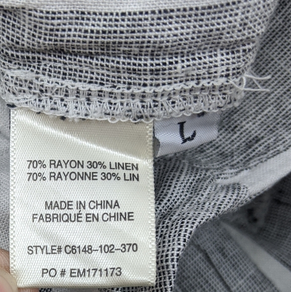 Cloth & Stone Linen Stripe Jumpsuit NEW L Gray - Picture 14 of 15